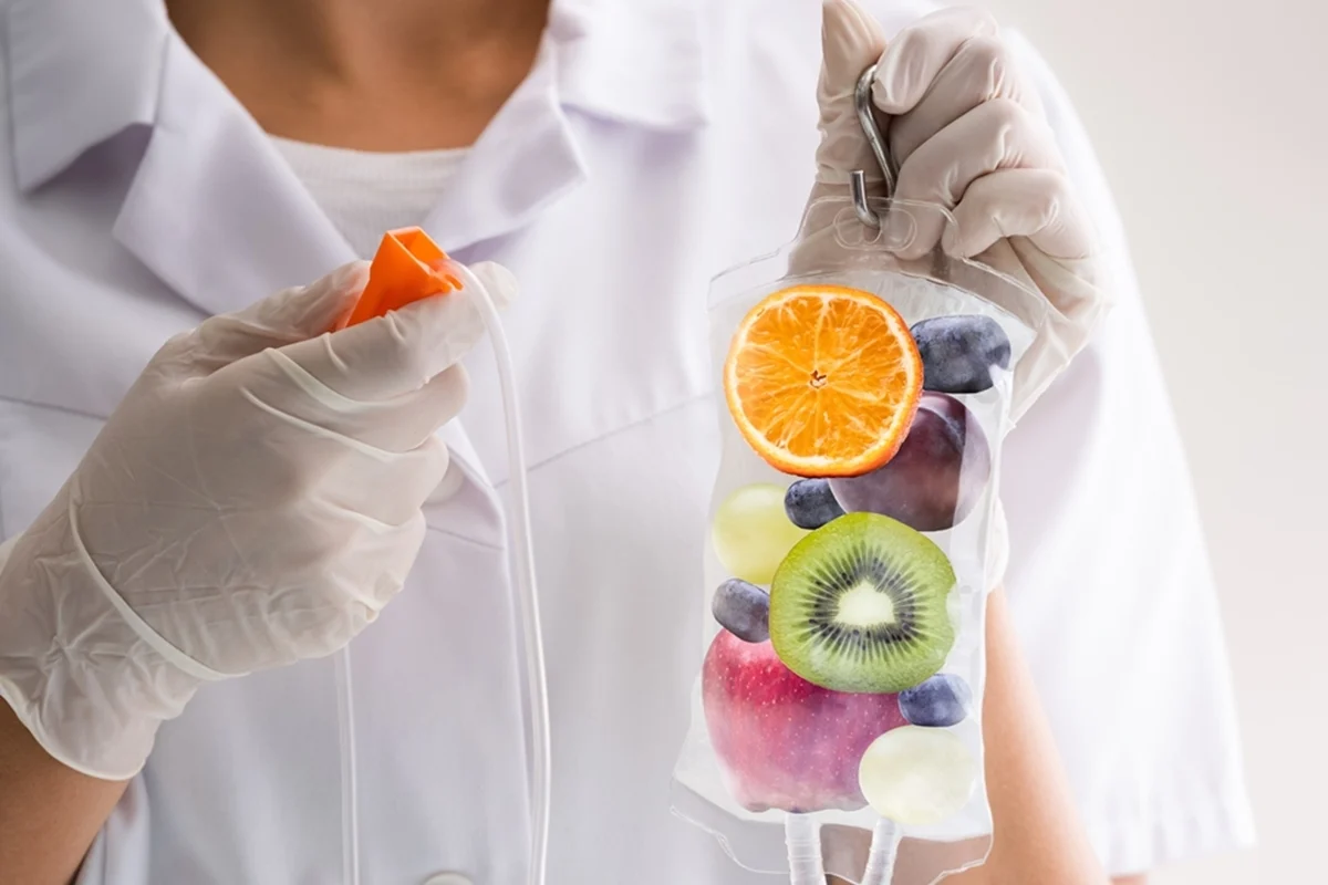 IV Therapy for Energy and Wellness with a Fruit-Filled IV Bag
