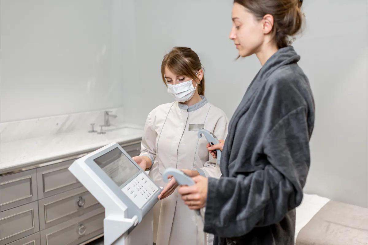 Patient Receiving InBody Composition Analysis at Natural Beauty Aesthetics in Goldsboro, NC